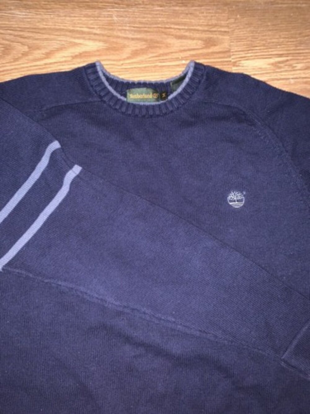 Timberland Mens Navy Blue 100% Cotton Long Sleeve Crew Neck Thin Sweater Medium